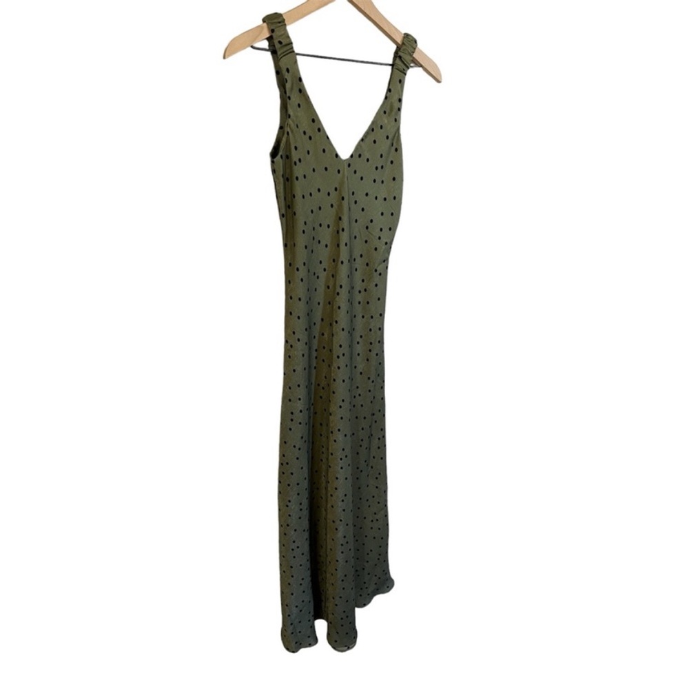 New Zara green Polka dot fashion Slip on Sleeveless dress - Picture 8 of 15